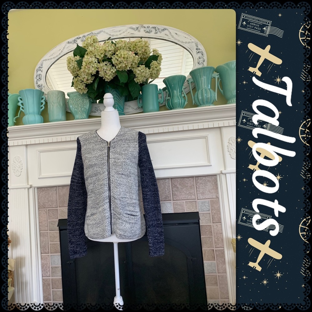 Talbots zip up sweater, size M/P